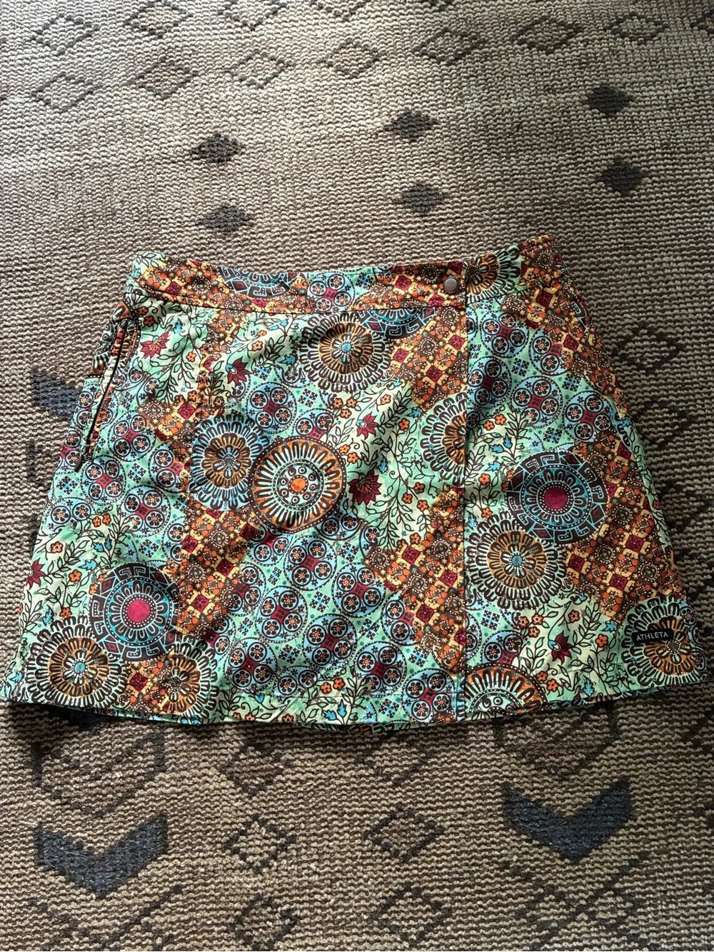 Athleta Mint Green Medallion Print Mini Skort